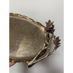 Royal Metal Aluminyum Oval  Dekoratif Tepsi Bronz 38x21cm
