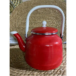 Alev Vintage Demlik - Emaye Çaydanlık Kettle - Kırmızı - 2.5 Litre