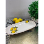 Porselen Limon Desenli Kayık Tabak 36 CM