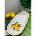 Porselen Limon Desenli Kayık Tabak 36 CM