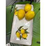Porselen Limon Desenli Dikdörtgen Sunum Tabağı 28x14 cm