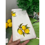Porselen Limon Desenli Dikdörtgen Sunum Tabağı 28x14 cm