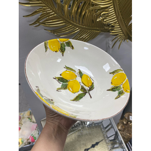 Limon Desenli Porselen Salata Kasesi 26 cm Limon Desenli Porselen Salata Kasesi 26 cm