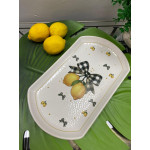 Limonlu Porselen Orta Sunum Tabağı Oval 30x18 cm