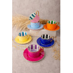 By Como  Puantiyeli 6 Kişilik Çay&Kahve Fincan Takımı