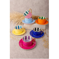 By Como Puantiyeli 6 Kişilik Çay&Kahve Fincan Takımı By Como Puantiyeli 6 Kişilik Çay&Kahve Fincan Takımı