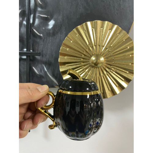 Lvn Kabak Porselen Kapaklı Kupa