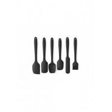 Isıya Dayanıklı Yanmaz Yapışmaz Silikon Spatula Seti 6 Parça Siyah Isıya Dayanıklı Yanmaz Yapışmaz Silikon Spatula Seti 6 Parça Siyah