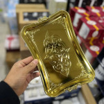 6 Lı Gold Dekoratif Metal Sunum Tepsisi 25 X 17 Cm