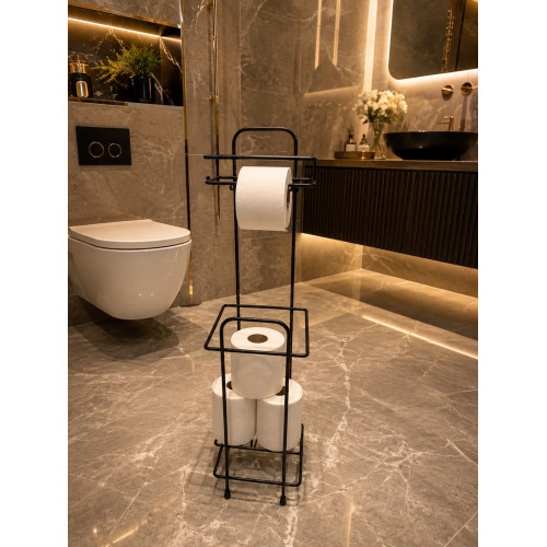 Tuvalet Kâğıtlığı Yedekli Metal Tuvalet Kağıdı Standı Tutacağı Askısı 60x14 cm Tuvalet Kâğıtlığı Yedekli Metal Tuvalet Kağıdı Standı Tutacağı Askısı 60x14 cm