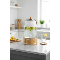 Bambu Standlı 3 Lt Cam Sebil