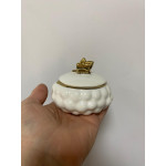 Kapaklı Porselen Yaldızlı Üzüm Kase 8 CM