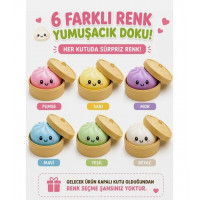 Baozı Squishy Dumpling Sürpriz Paket Renkli Simli Çin Mantısı Sukuşi Kutulu Büyük Boy 10x10 cm