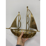 Metal Gold Dekoratif Yelkenli Gemi 32*37 cm