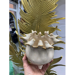 Seramik Kuşlu Vazo 17*19*16 cm